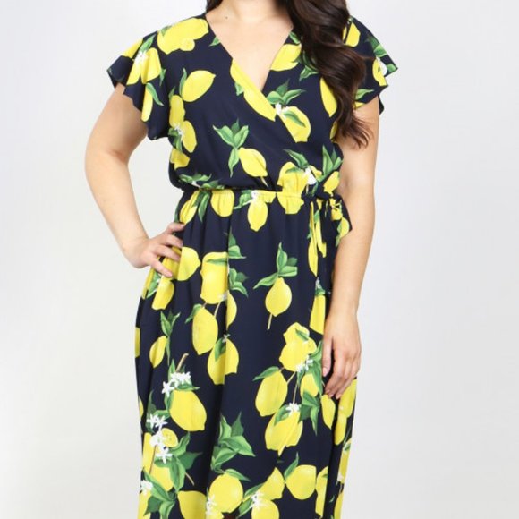Lemon & Navy Dress - Picture 6 of 13